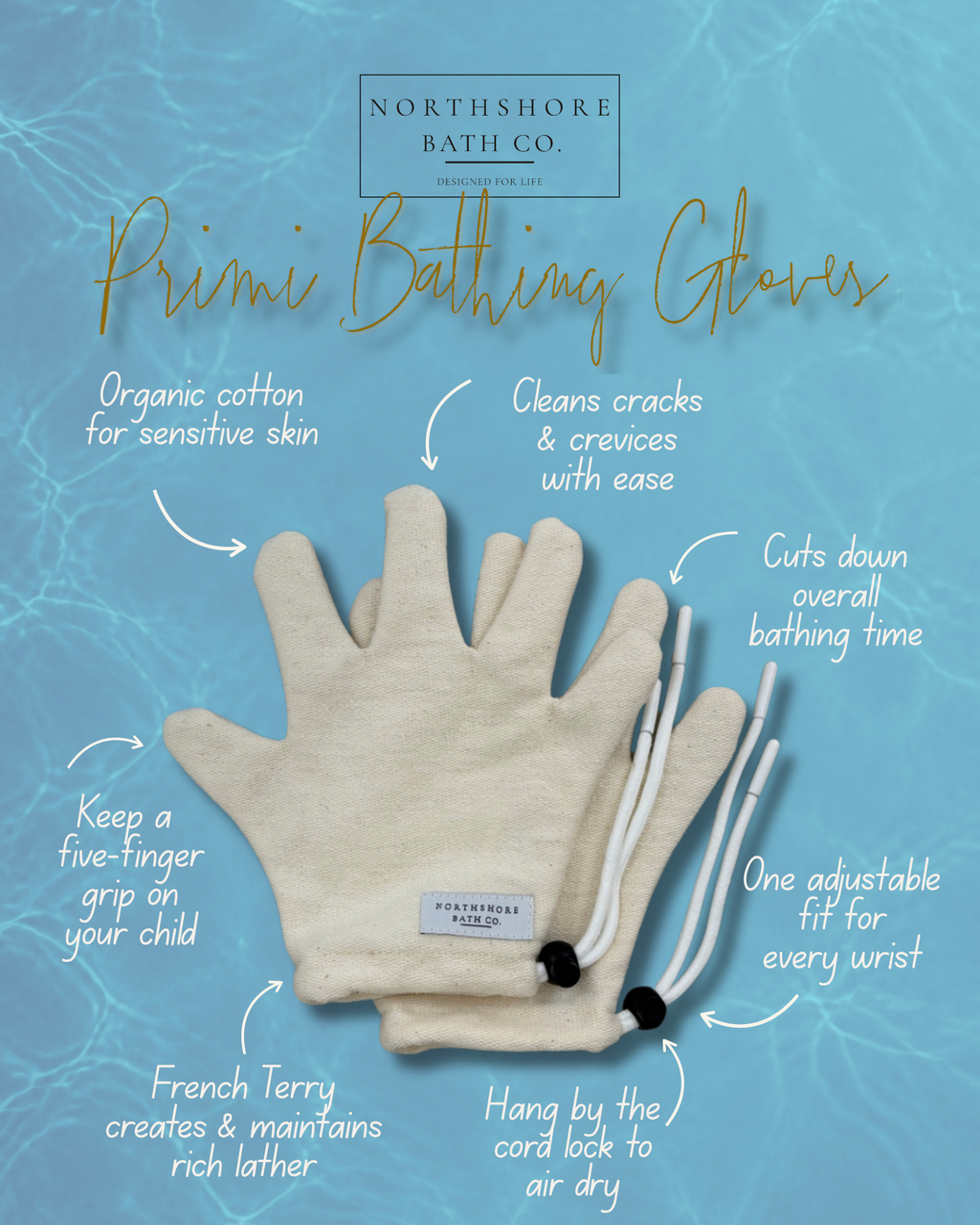 Primi Bath Bundle (1 Wash Pair + 1 Drying Pair, 4 Gloves)